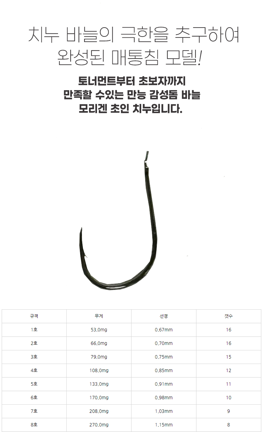 모리겐 초인 치누 블랙 감성돔바늘 