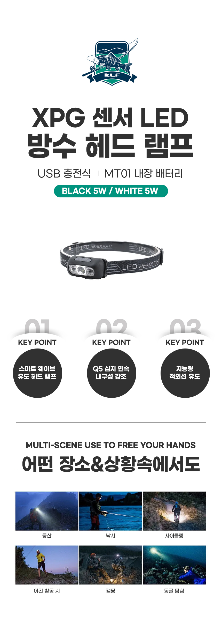  XPG 센서 led 방수 헤드 램프(USB 충전식&MT01 내장 배터리)